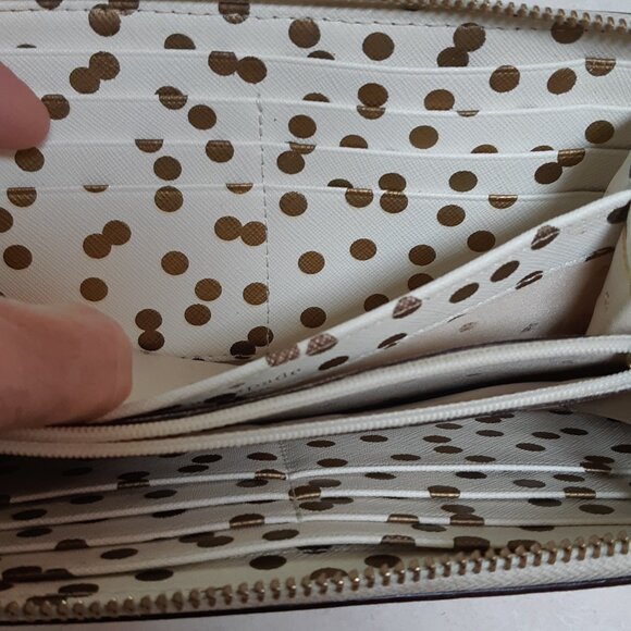 Kate Spade beige polka dot zip up wallet - Picture 3 of 12